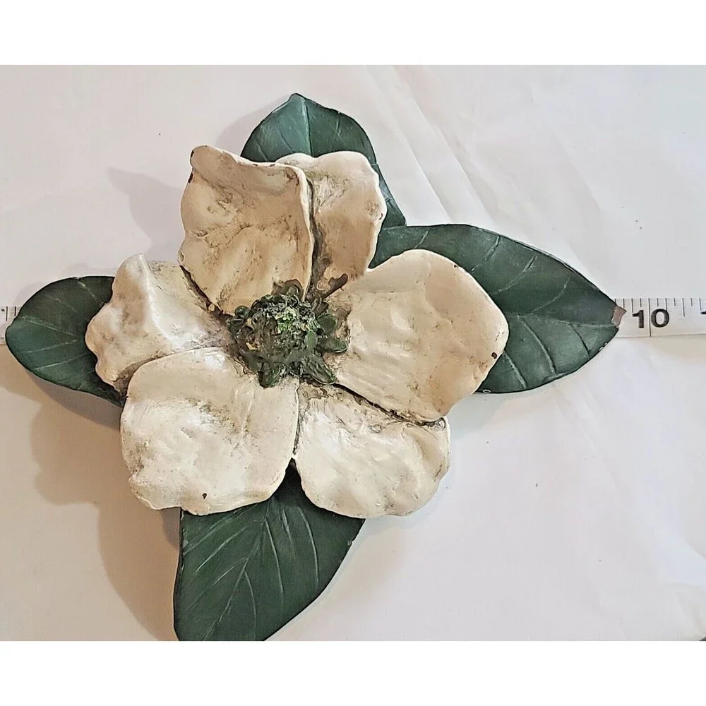 Vintage Ceramic Magnolia Flower Centerpiece Hand Painted 1970's